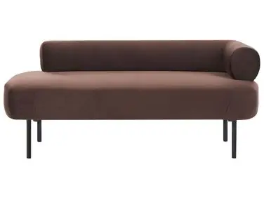 Chaise longue derecho MIRMANDE Terciopelo Marrón oscuro - Sala de estar