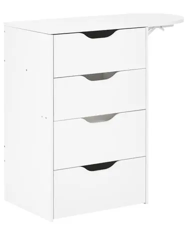 Tocador con espejo y taburete BELOEIL Blanco - Dormitorio
