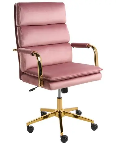 Silla de oficina VAMURE Terciopelo Rosa