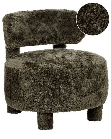 Armchair HAMINA Faux Fur Dark Green - Living Room