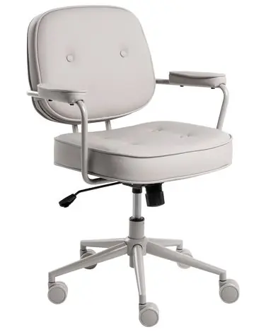 Desk Chair PARAMUS Faux Leather Grey - Home Office