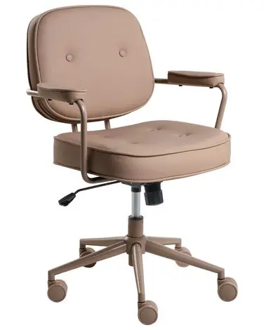 Desk Chair PARAMUS Faux Leather Light Brown - Home Office