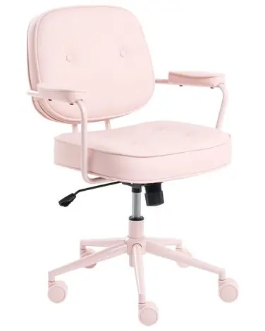 Desk Chair PARAMUS Faux Leather Pastel Pink - Home Office