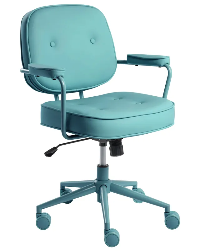 Desk Chair PARAMUS Faux Leather Turquoise - Home Office