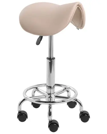 Taburete pony DUMONT Piel sintética Beige - Oficina