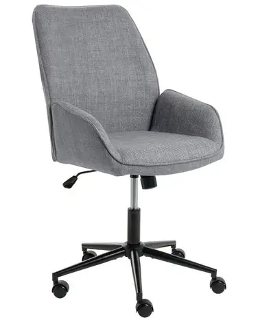 Office Chair CASTILE Faux Linen Dark Grey - Home Office