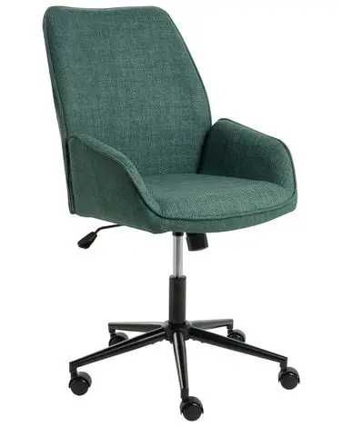 Silla de oficina CASTILE Lino sintético Verde oscuro