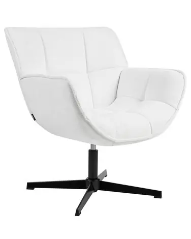 Swivel Armchair AUMA Fabric White - Living Room