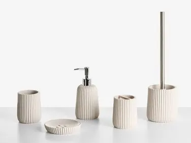5-Piece Bathroom Accessories Set POZUZO Beige