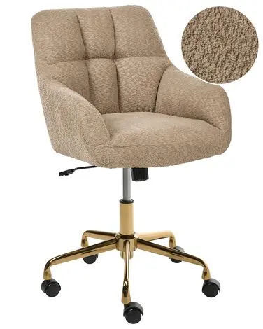 Desk Chair PALMDALE Boucle Light Brown - Home Office
