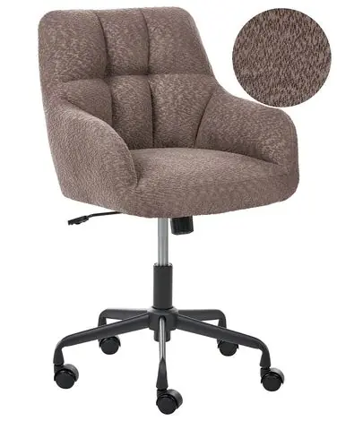 Desk Chair PALMDALE Boucle Dark Brown - Home Office