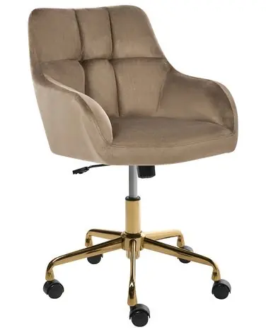 Desk Chair PALMDALE Velvet Taupe - Home Office