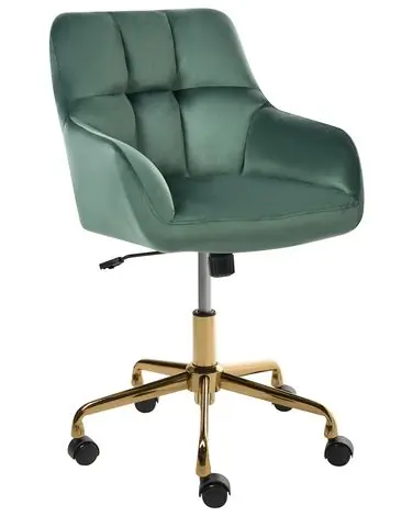Desk Chair PALMDALE Velvet Dark Green - Home Office