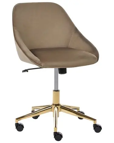 Desk Chair BARDSDALE Velvet Brown - Home Office