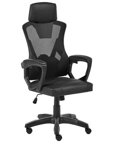 Silla de oficina IGNIS Piel sintética Negro
