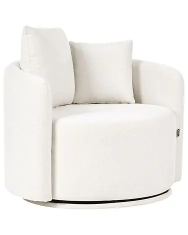 Swivel Armchair ENNORA Fabric Off-White
