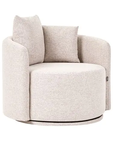 Swivel Armchair ENNORA Fabric Beige - Living Room
