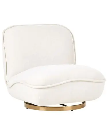 Swivel Armchair MUREN Fabric Off-White