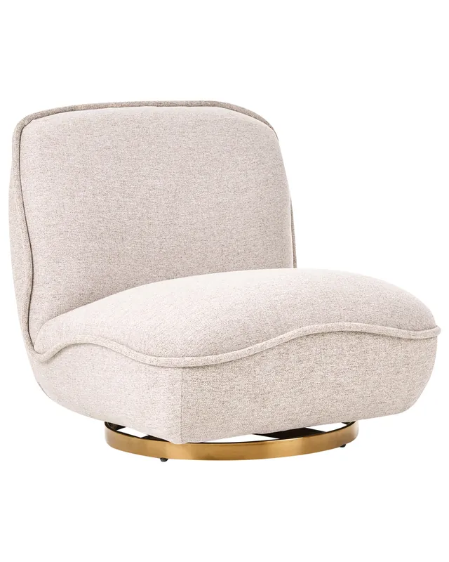 Swivel Armchair MUREN Fabric Beige - Living Room