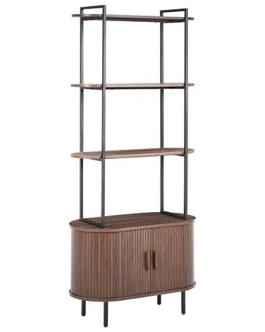 4 Tier Shelving Unit BRADLEY 180 cm Dark Brown - Living Room