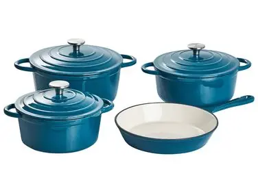 7 Piece Cast Iron Set CASTORA Blue - Home Accessories