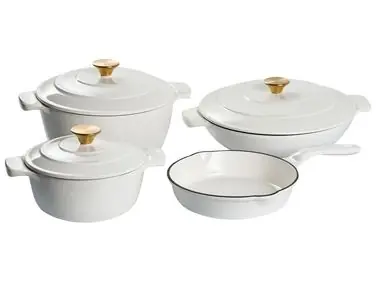 7 Piece Cast Iron Set FERRANO Off-White