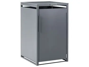 Trash Bin Cover 240 L PIACENZA Metal Dark Grey - Garden & Balcony