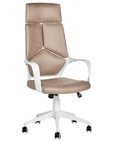 Office Chair DELIGHT Faux Suede Sand Beige - Home Office