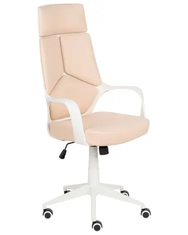 Office Chair DELIGHT Faux Leather Peach Pink - Home Office