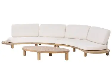 Sofá de jardín con mesa 4 plazas NUMANA Blanco crema Madera de acacia - Jardín y balcón