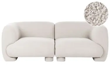 Sofá modular 2 plazas MJALBI Blanco crema Bouclé - Sala de estar