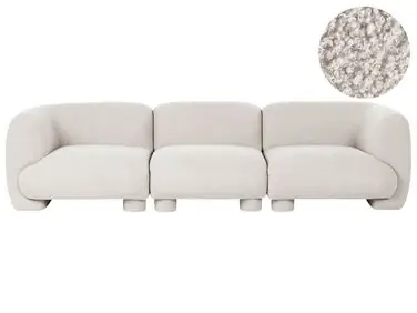 Sofá modular 3 plazas MJALBI Blanco crema Bouclé - Sala de estar