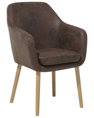 Silla de comedor YORKVILLE Piel sintética Marrón oscuro