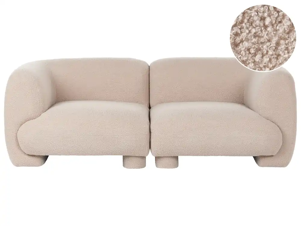 Sofá modular 2 plazas MJALBI Beige Bouclé - Sala de estar