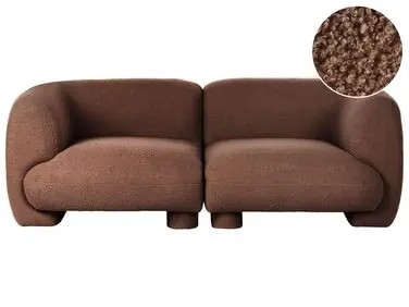 Sofá modular 2 plazas MJALBI Marrón Bouclé - Sala de estar