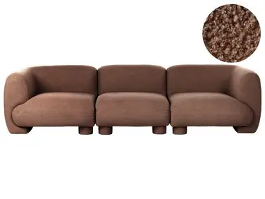 Sofá modular 3 plazas MJALBI Marrón Bouclé - Sala de estar
