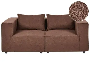 Sofá modular 2 plazas AXEBO Marrón Bouclé - Sala de estar