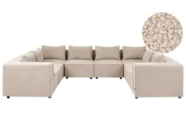 Sofá modular en forma de U 8 plazas AXEBO Beige Bouclé - Sala de estar