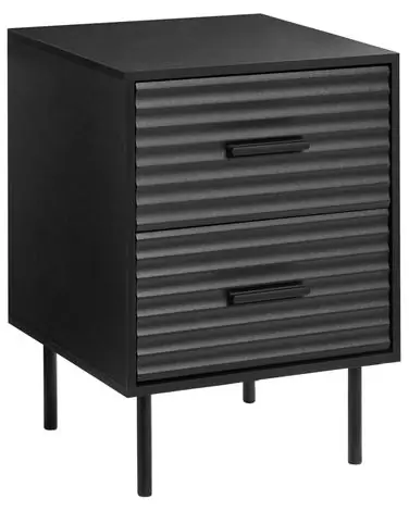 2 Drawer Bedside Table WALGETT Black - Bedroom