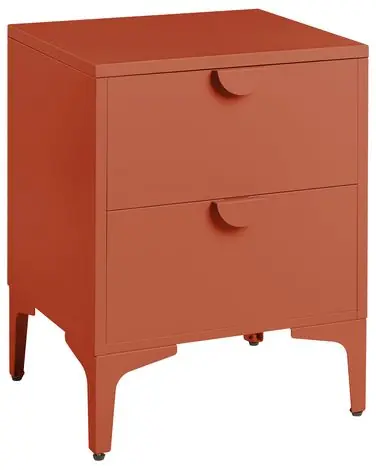 2 Drawer Bedside Table ARDURA Metal Golden Brown - Bedroom
