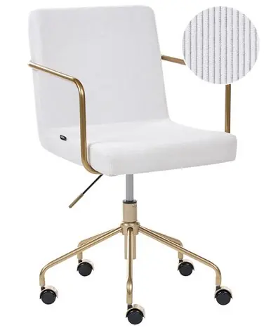 Silla de oficina TRINITY Pana Blanco crema