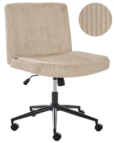 Desk Chair GEDDES Corduroy Beige - Home Office