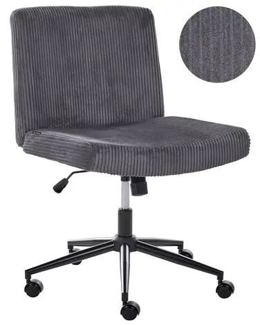 Desk Chair GEDDES Corduroy Grey - Home Office
