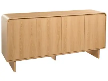 4 Door Sideboard DELORAINE Light Brown - Living Room