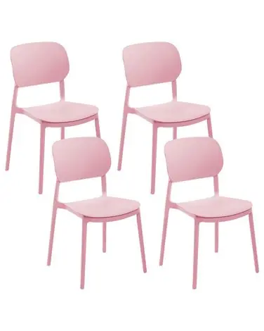 Set of 4 Garden Chairs TUPIZA Pink - Garden & Balcony