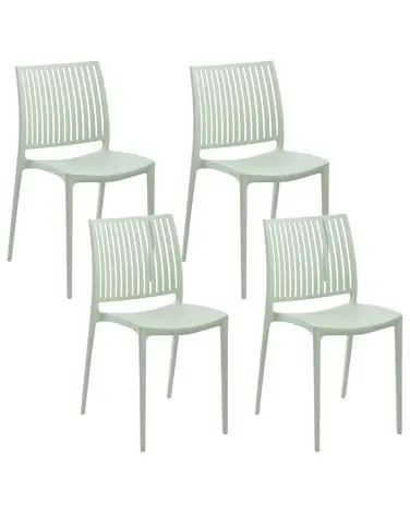 Set of 4 Garden Chairs ILLUMANI Light Green - Garden & Balcony