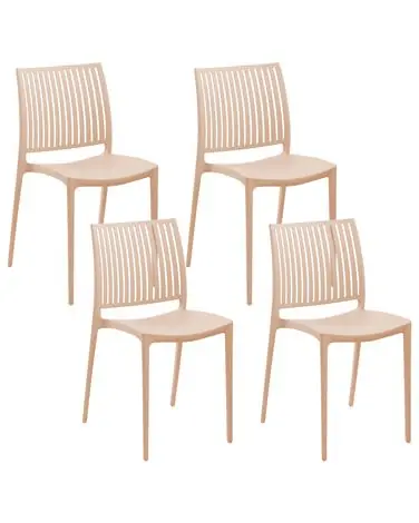Set of 4 Garden Chairs ILLUMANI Sand Beige - Garden & Balcony
