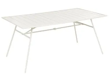 Mesa de jardín TERENZO 160 cm 90 cm Metal Beige claro - Jardín y balcón