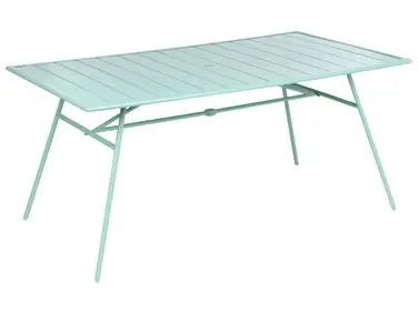 Mesa de jardín TERENZO 160 cm 90 cm Metal Verde menta - Jardín y balcón
