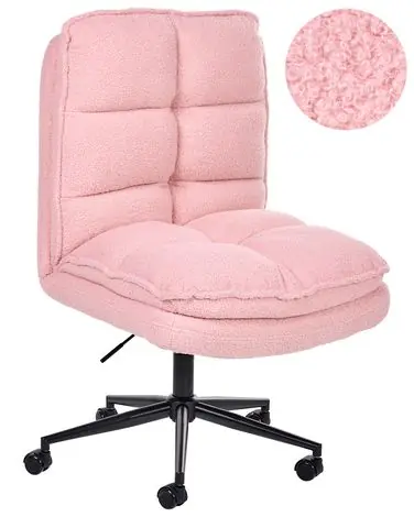 Silla de oficina ADDISON Bouclé Rosa